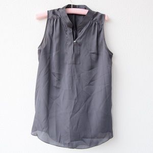 Gray sleeveless blouse